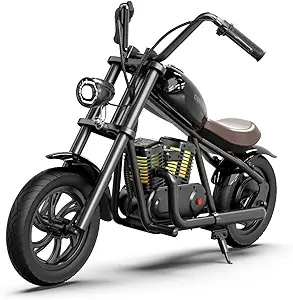 Hyper GoGo Kids Electric Dirt Motorcycle, Electric Motorbike w/Colorful Light Music Player Max 10MPH & 60 Mins Continuous Ride for Kids/Teens(Age 6+)
