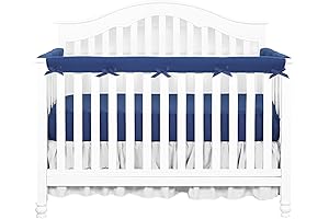 Cotton Breathable Crib Rail Cover Baby Bed Bumper Premium Soft 100% Cotton...