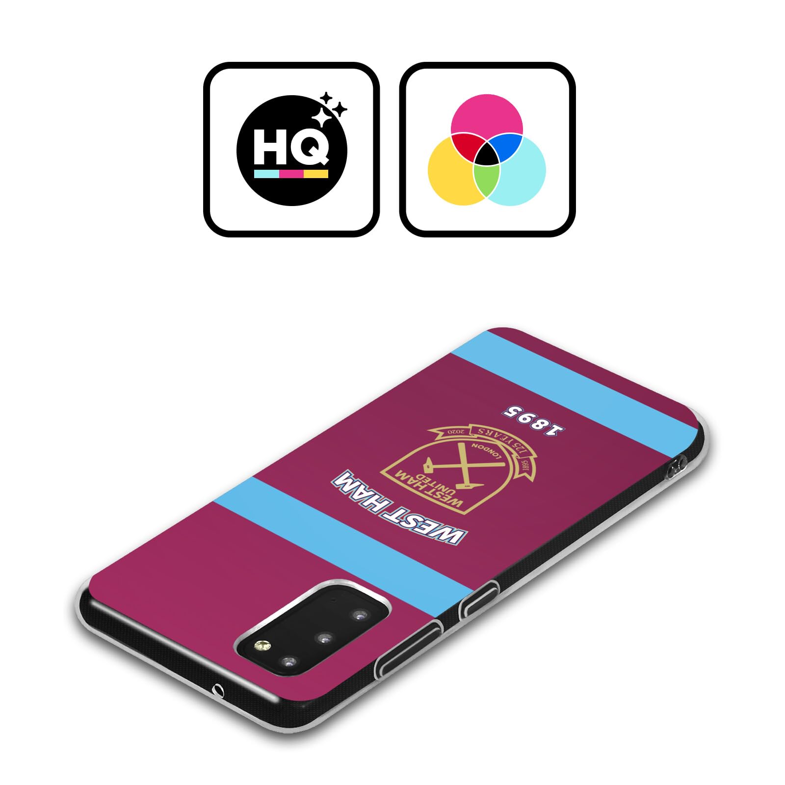 Head Case Designs Offizielle West Ham United FC 1895 Claret Kamm 125es Jahrestag Gel Handyhülle Hülle [Militärischer Schutzgrad] Kompatibel mit Samsung Galaxy A12 (2020)