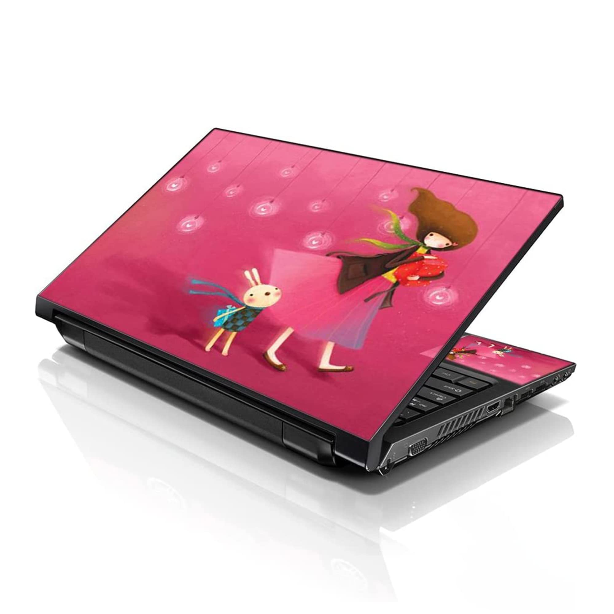 LSS 15 15.6 Inches Laptop Notebook Skin Sticker with 2 Wrist Pads - Reusable Cover Protector Vinyl Sticker Cover Decal Fits 13" - 16" HP Asus Acer Samsung - Girl Birthday Party