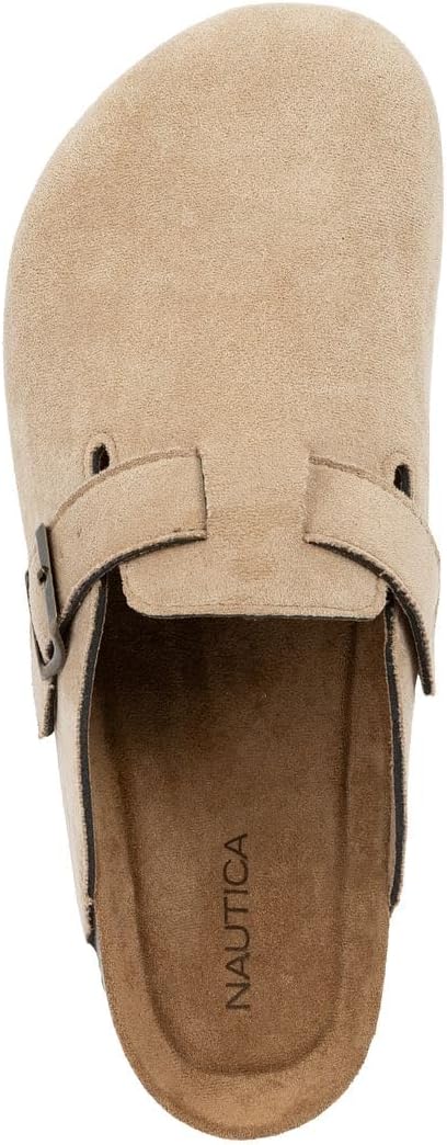 Nautica Men’s Clog Mule Sandals, Slip On Comfort Shoes with Adjustable Buckle, Vegan Suede Upper, Cork Footbed, Arch Support for Everyday Wear - Image 4