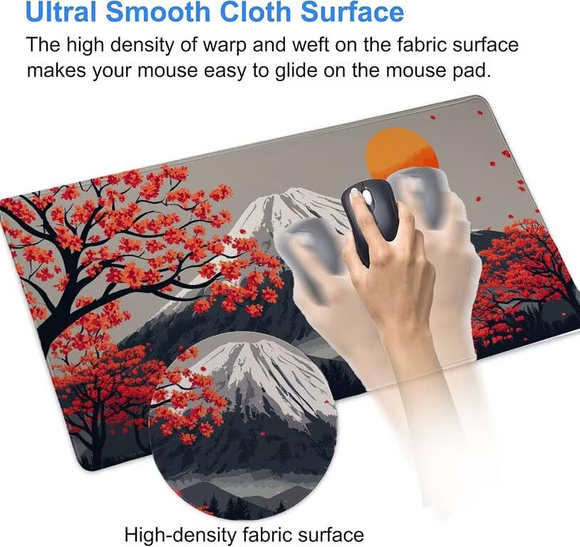 Tapis souris gaming imperméable à bords cousus et base antidérapante
