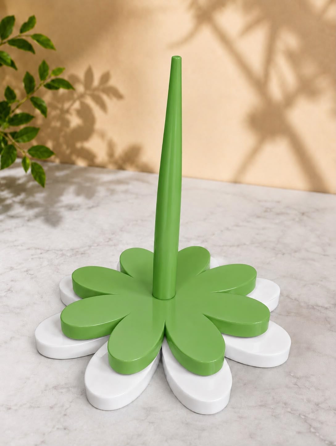 Flower-Shaped Yarn Spinner Holder for Knitting and Crochet (Green) | Reduces Tangles, Rotating Base, Lightweight Design, Smooth Yarn Feed, Flower Base-image-18