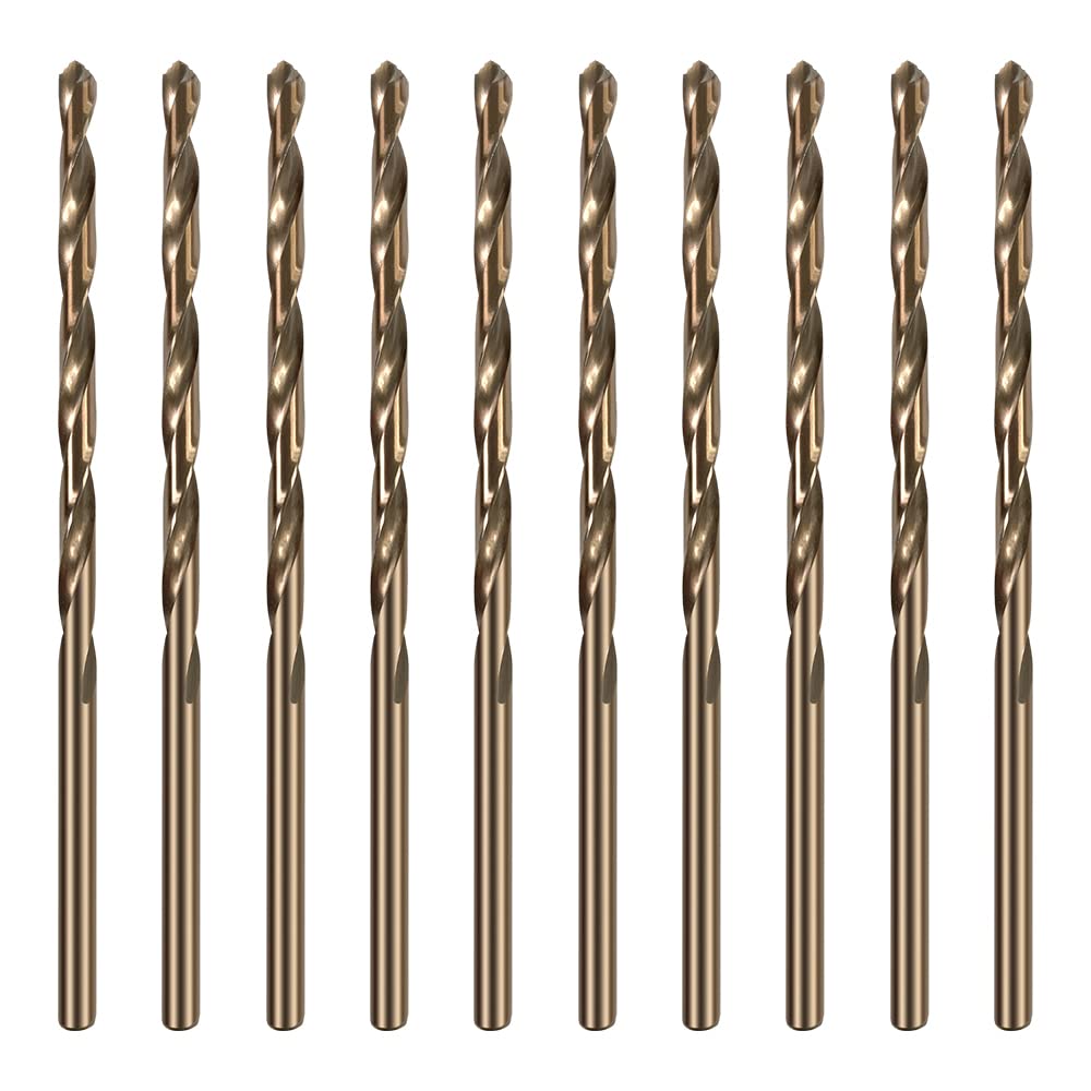 HUAZHICHUN 10PCS Size 1.2mm,M42 8% Cobalt,Metric Drill bit Set, HSS Drill Bits Kit with Storage Case for Steel, Aluminum, Soft Alloy Steel,Copper, Wood, Plastic,