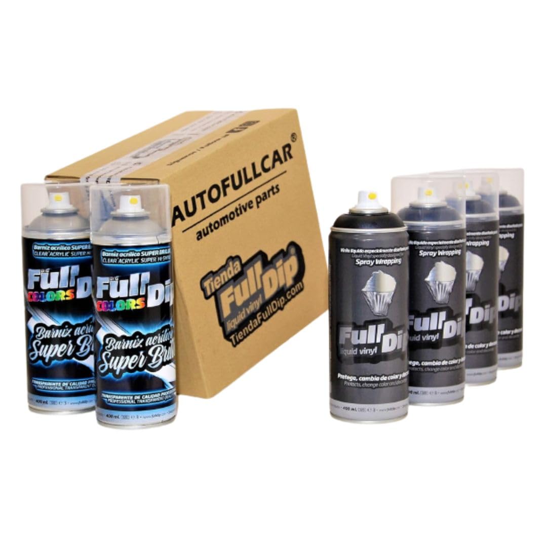 AutoFullCar Full Dip Pack Spray Preto Extra Brilhante