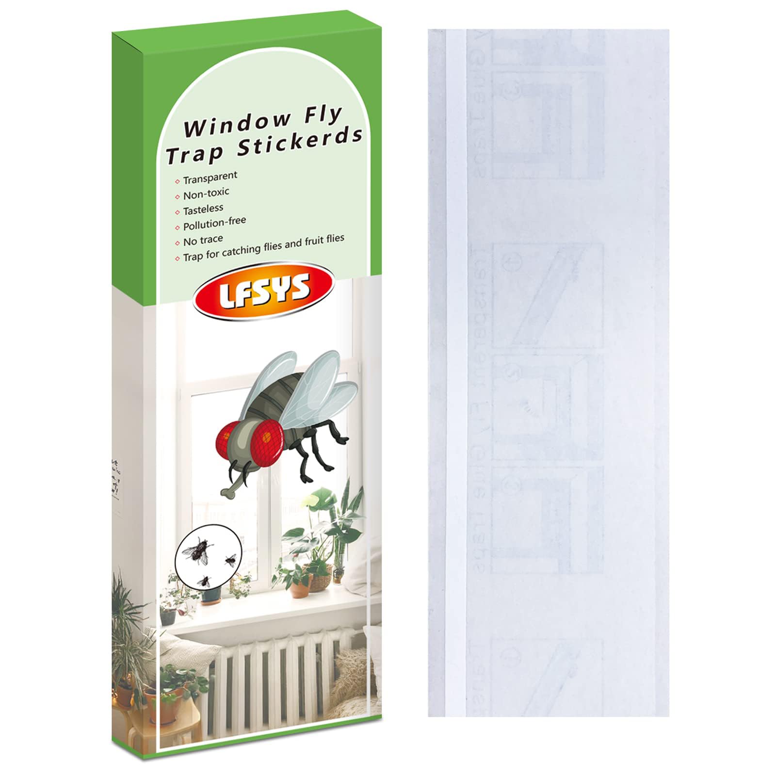 50 Pack Window Fly Trap, Fruit Fly Traps for Indoors, Fly Paper Sticky Strips, Fly Traps for Indoors Clear