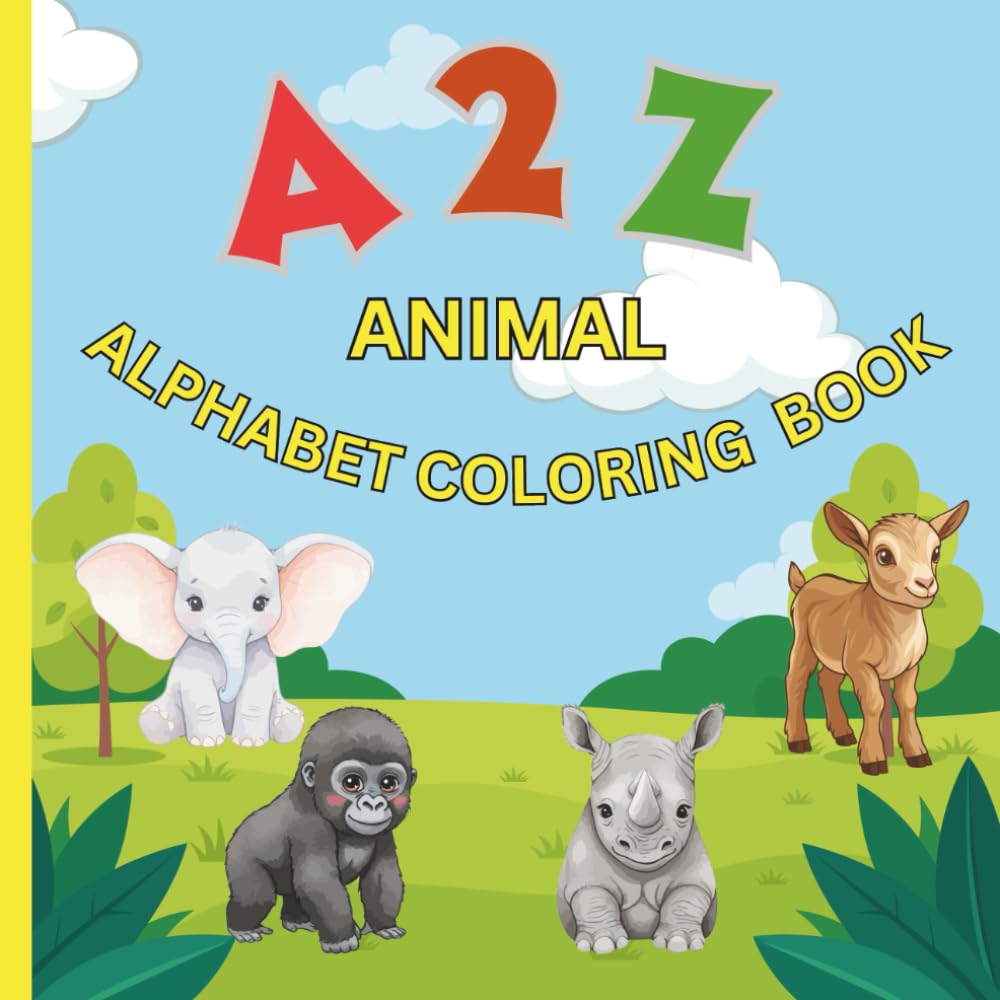 Cute animal coloring books for kids A to Z