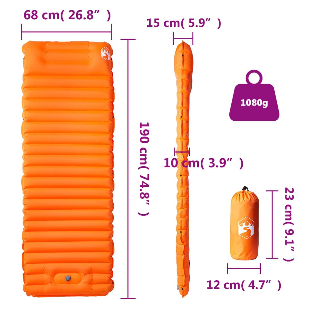Selbstaufblasende Isomatte mit Kissen in Grün für Camping, Trekking, Outdoor, Wandern, Festival, Ultraleicht, wasserdicht, bequem, kompakt, langlebig, wasserfest