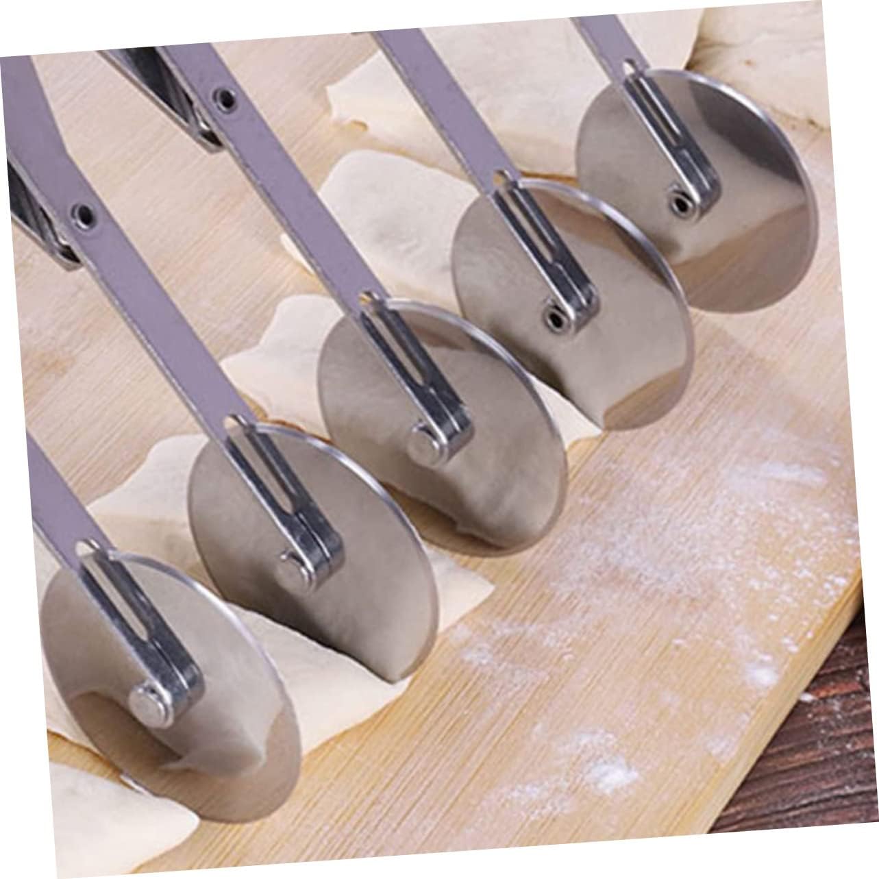 5-Wheel Pastry Cutter Set Adjustable Stainless Steel Pizza Cutter Wheel for Dough Divider and Cookie Slicing for Baking and Pastry Crafting