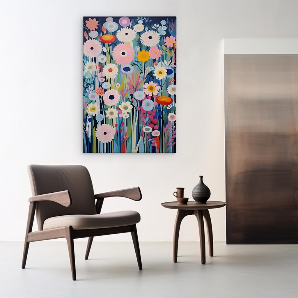 Canvas for Living room. Blossoming Vitality: Embracing the Vivid Essence of a Floral Eden, 27 x 18 inch Canvas Wall Art - Contemporary Masterpieces - Botanical Home Decor - 69x46 cm (27x18 inch)