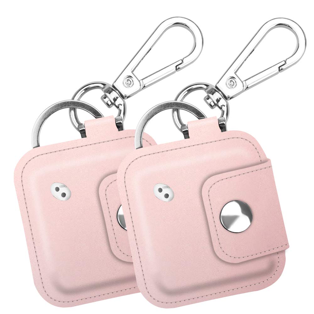 [2 Pack] Fintie Case with Carabiner Keychain for Tile Mate (2016 & 2018)/ Tile Pro/Tile Sport/Tile Style Key Finder Phone Finder, Anti-Scratch Vegan Leather Protective Skin Cover CTSB003US