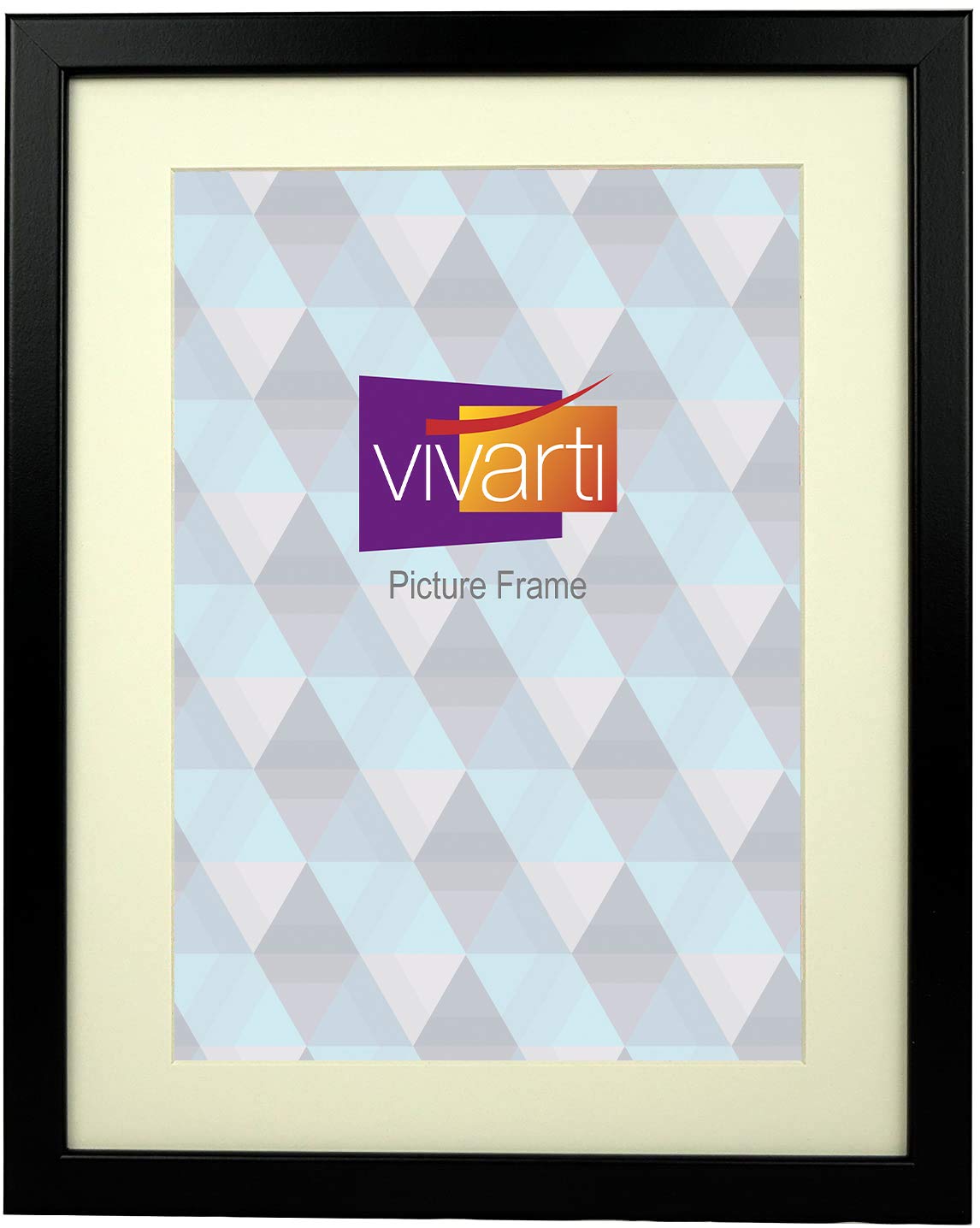 Vivarti Thin Matt Black Picture Photo Frame 14 x 11 Inches with Mount (Aperture A4 Inches)