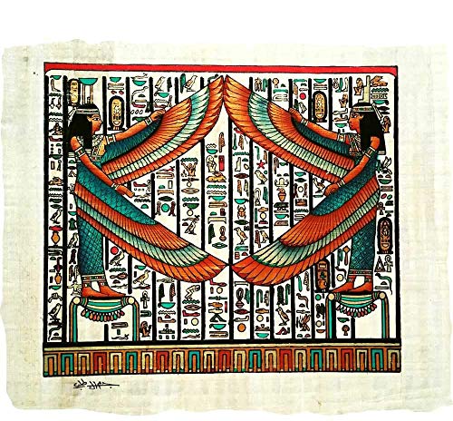 Isis déesse de l'amour sur papyrus original de 33 x 43 cm, peinture pharaonique faite en Égypte