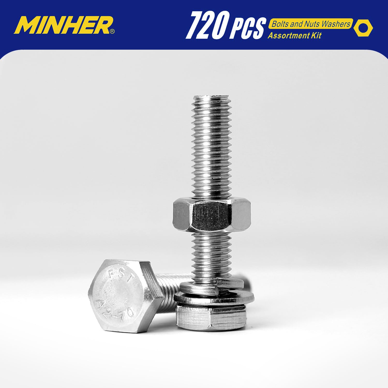 M4 M5 M6 720 PCS Boulons et écrous de Sortilège Rondelles Ensemble 304 Acier Inoxydable de Coin Extérieur Vis Hexagonale