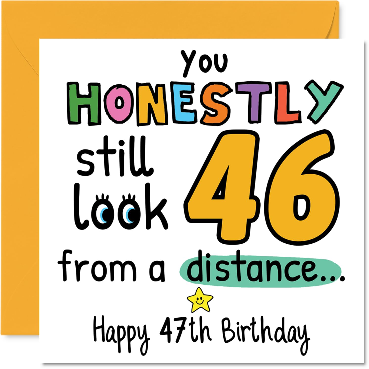 47th Birthday Cards for Women and Men, From a Distance
