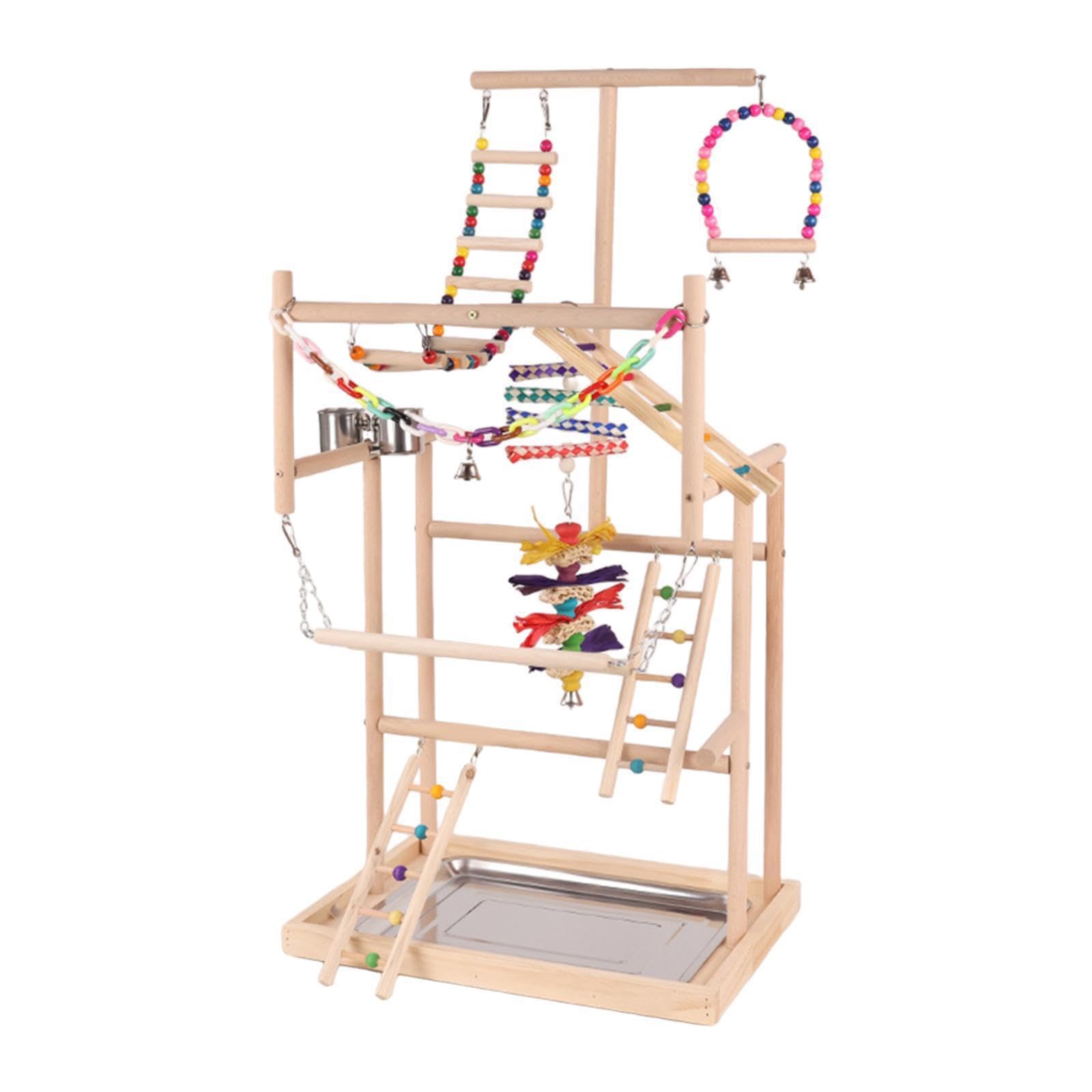 Parco giochi per pappagalli, grande supporto multilivello per uccelli, che incoraggia il gioco attivo per pappagalli, parrocchetti, inseparabili,