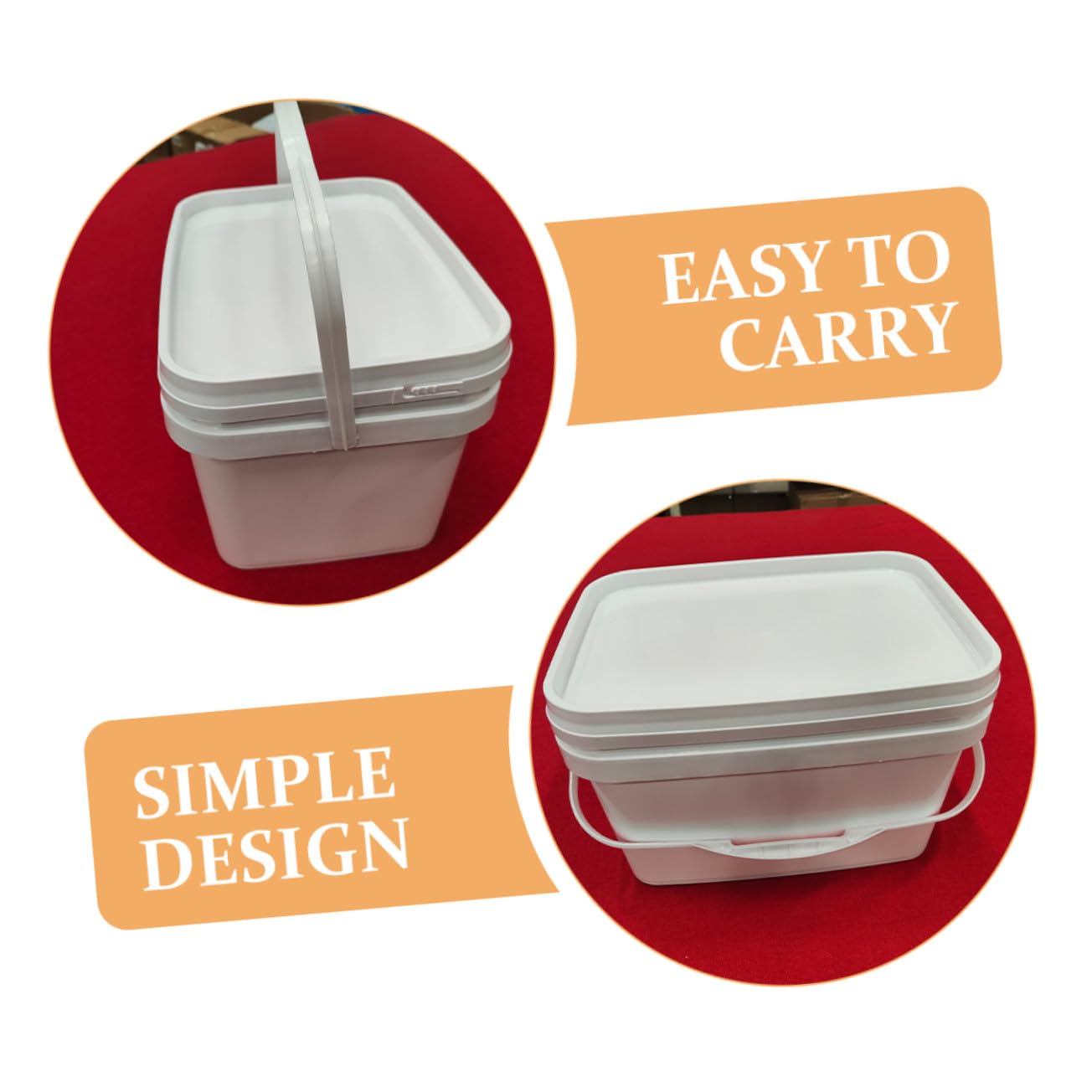 Secchio per Vernice 10l in Pp Bianco con Coperchio e Maniglia, Contenitore Facile da Trasportare per Imbianchino e Conservazione Multipurpose