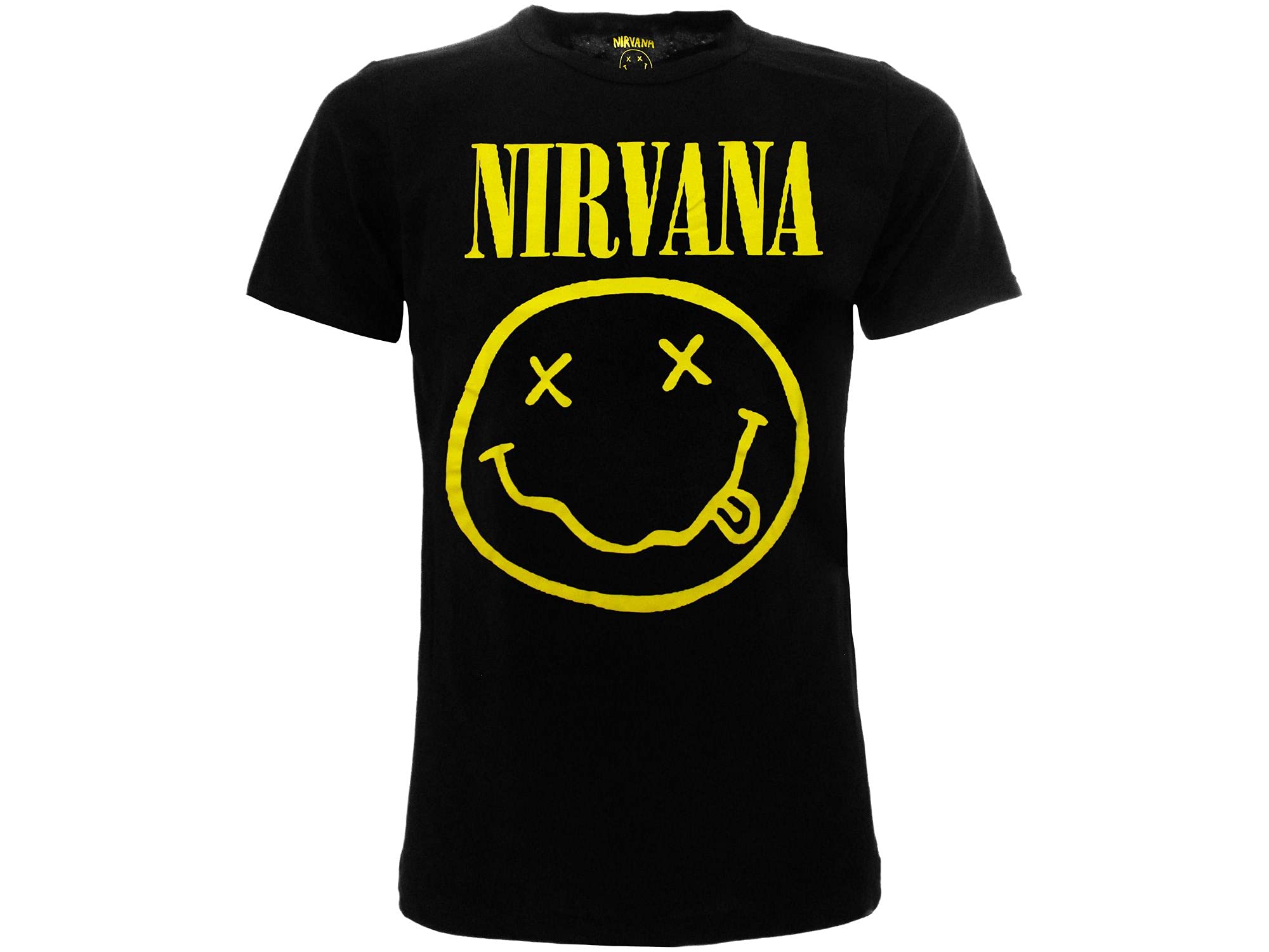 T-Shirt Nirvana Smile Originale Adulto Ragazzo Bambino Prodotto Ufficiale Nera Maglia Maglietta Rock (XXL)