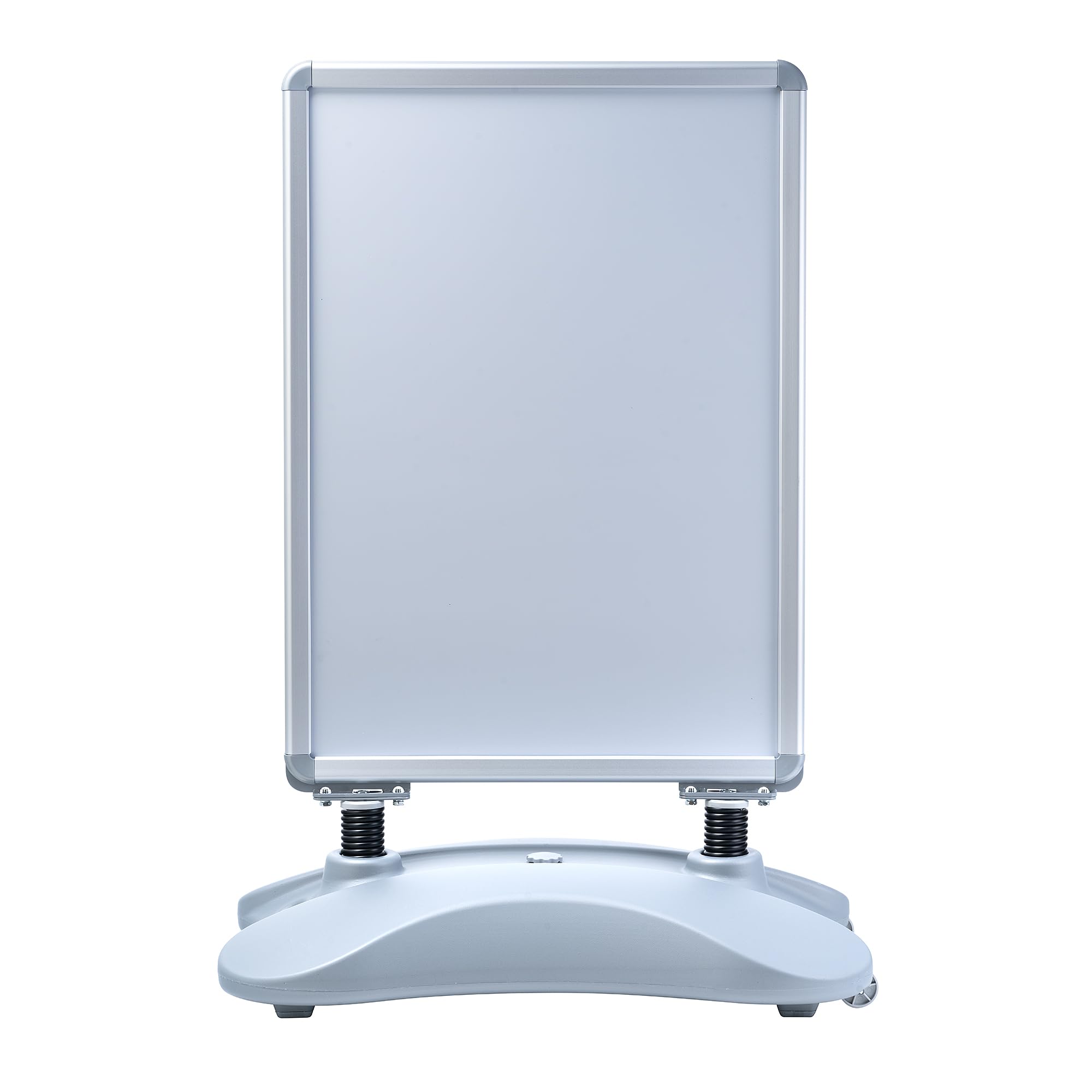 SEVICO Kundenstopper DIN A1 Mobil Alu Rahmen, 2 Folien Doppelseitig, mit Wasser befüllbar, Wetterfest, Grau, Indoor/Outdoor - Plakatständer, Gehwegaufsteller, Werbetafel, Werbeaufsteller