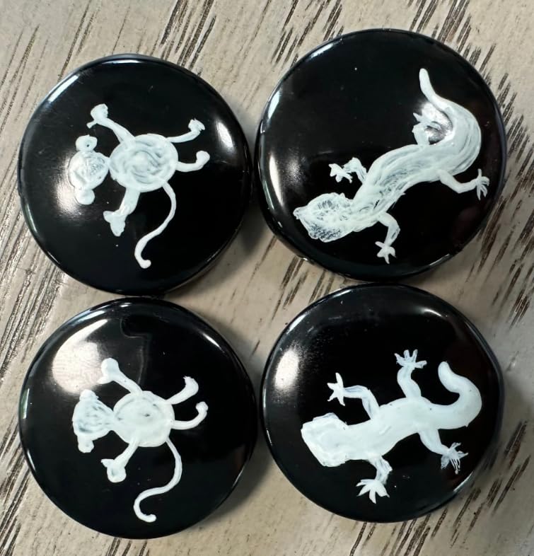 Tagua Bead Round Coin Shape with Animal Pattern Handpainted | 2 cm. Approx. Sustainable Jewelry Making Supplies | 16 Tagua Seed Beads