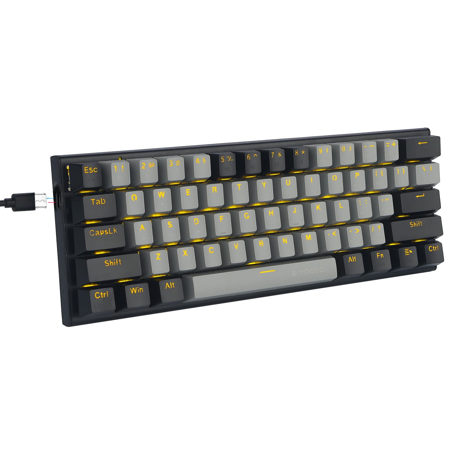 60 Mechanical Keyboard, EYOOSO Gaming Keyboard with Red Switches and