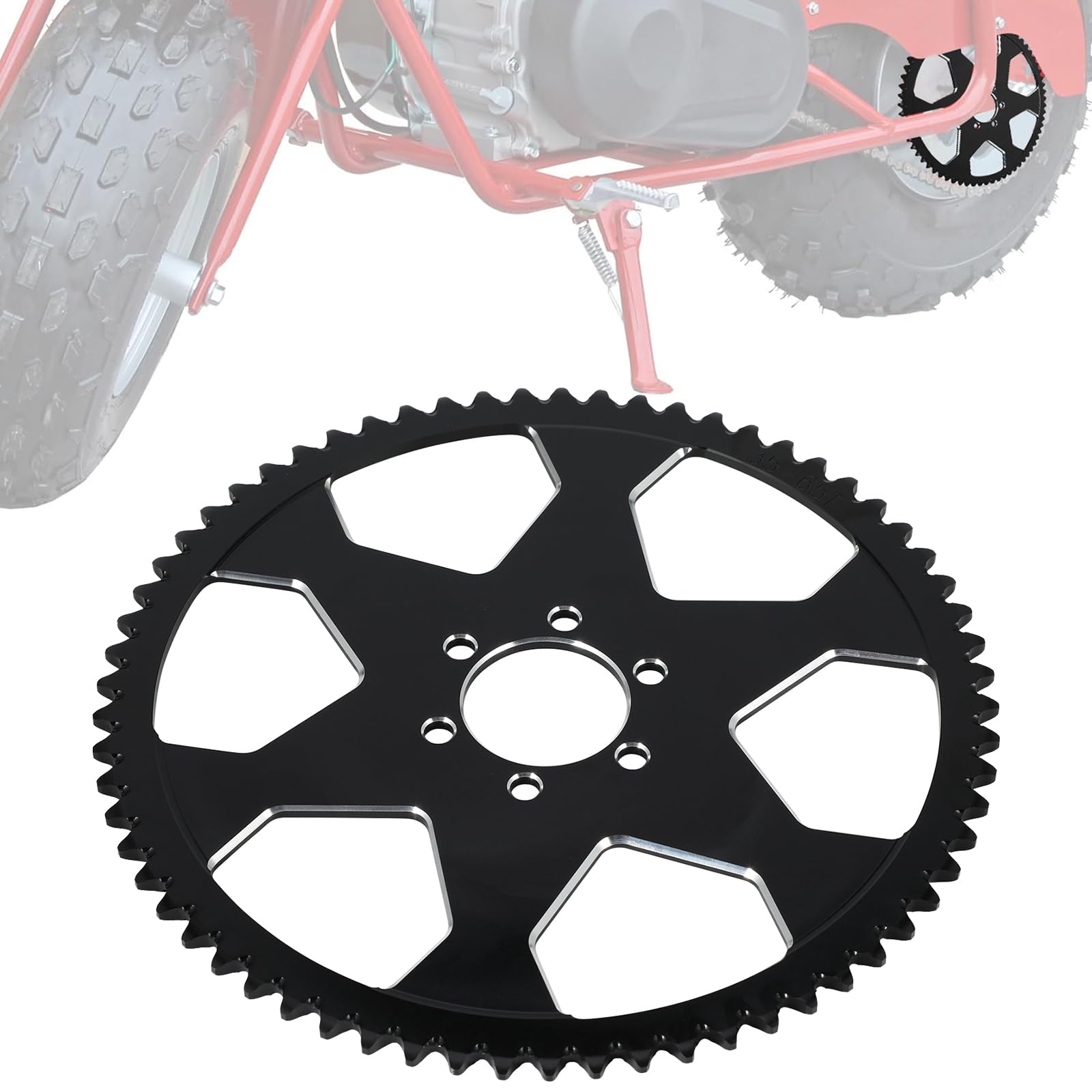 Cadena #35 de 65 dientes de piñón trasero CNC para CT100U CC100X CK100 Baja Doodle Bug Blitz Dirt Bug Racer DB30 97cc 100cc Go Kart Mini Bike Negro