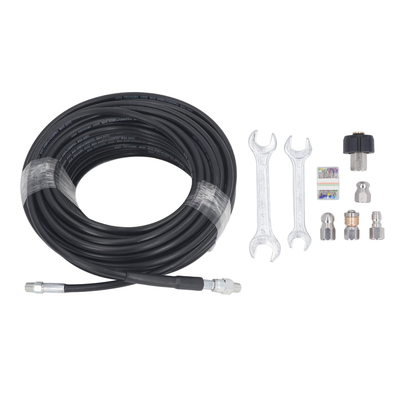 Generic Zestaw do Wysokociśnieniowego Czyszczenia ścieków 50Ft 5800PSI z Dyszami do Skutecznego Zestawu Czyszczenia Odpływów i Rur