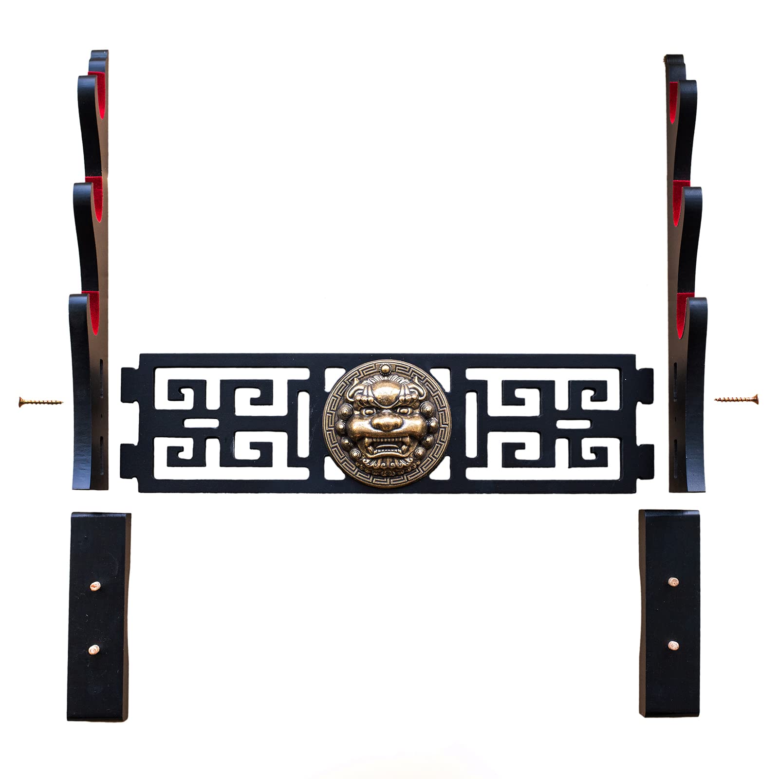 Soporte para espadas de terciopelo japonés acolchado Katana Stand Samurai Display Rack Soporte Todas las Espadas Tanto (Kylin-3)