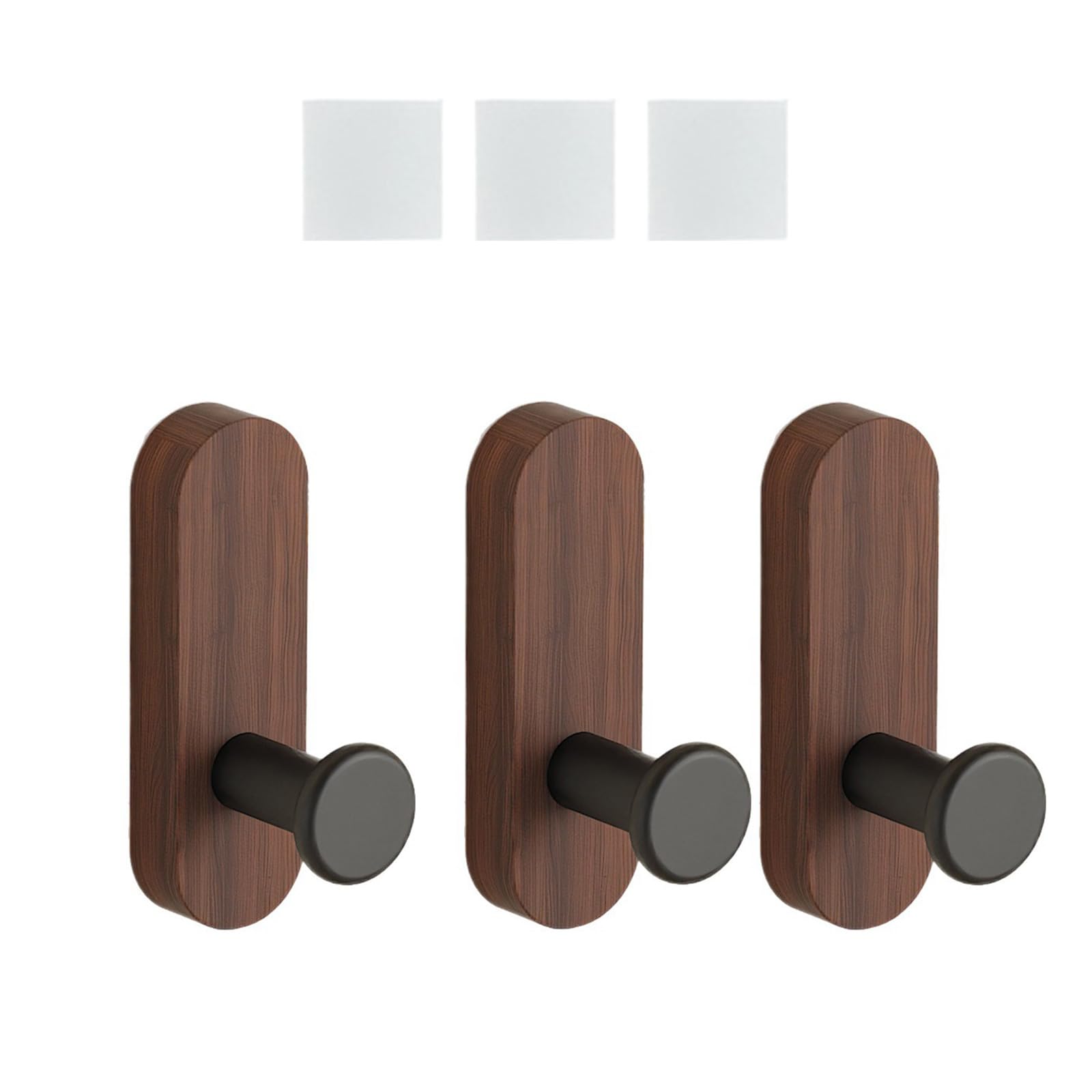 XuQiZZpp Space Saving Wood Hook with Strong Adhesive Backing for Hanging Coat Bags Towels