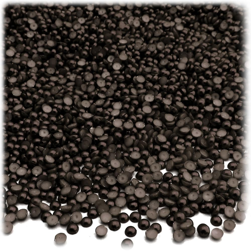 The Crafts Outlet 288pc Pearl Finish Half Dome Beads, Round, 4mm, Mocha Brown