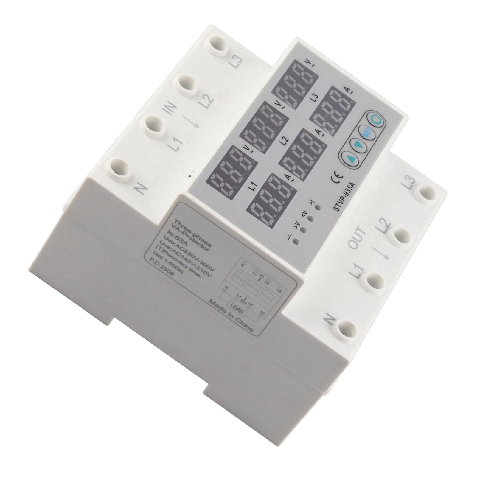 Protector de Corriente de Voltaje Ajustable, AC220V 380V (él apuñaló)