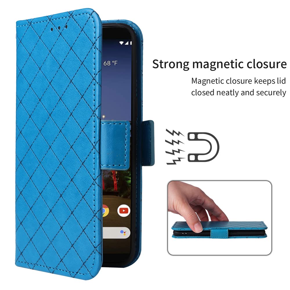 Custodia A Portafoglio Con Cerniera Per Google Pixel 9A, In Pelle Sintetica Nera, Antiurto, Con 4 Slot Carte E Cinturino Da Polso