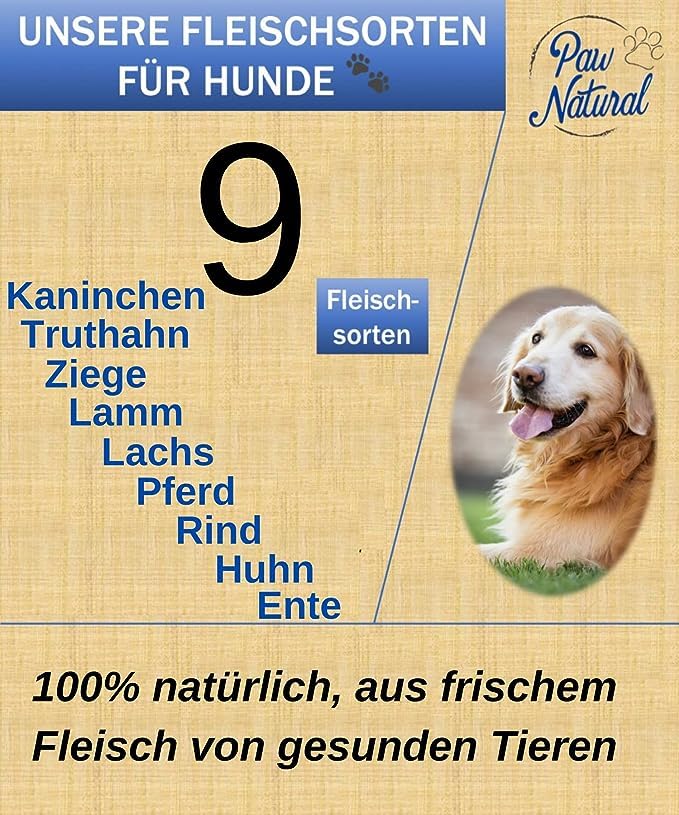 Paw Natural Hundewurst schnittfest | Gluten- & getreidefrei