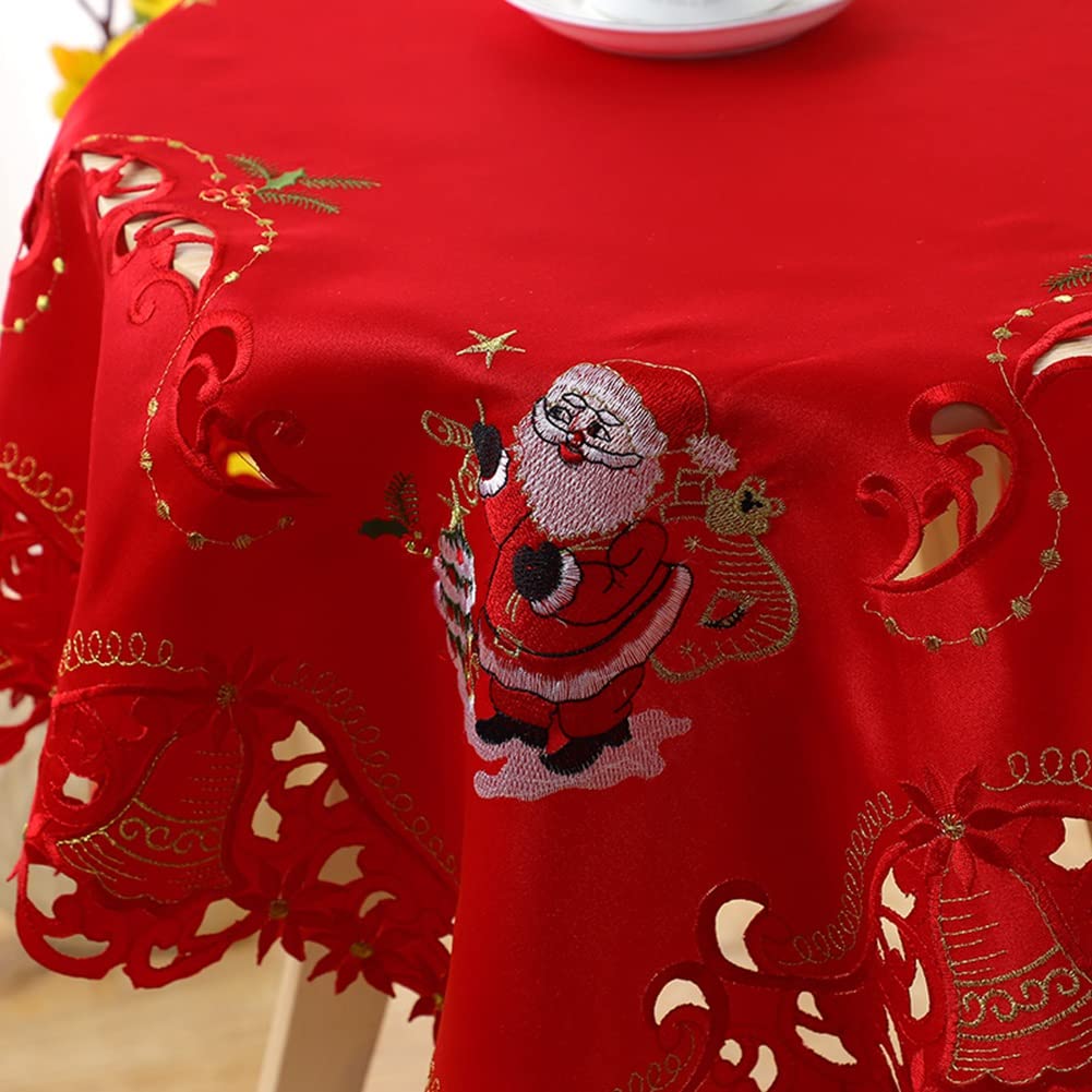 Nappe De Noël En Tissu Brodé – Ensemble De Sets De Table – Rouge – Occasion Bel état