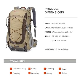 MOUNTAINTOP 25L/40L Hiking Backpack,Lightweight Travel Backpack for Men Women Outdoor Backpacking, Camping