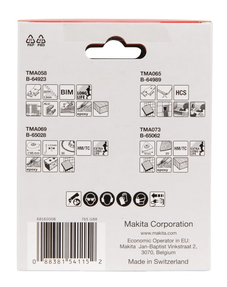 Makita B-67496 - Set de cuchillas multitool starlock, Multicolor