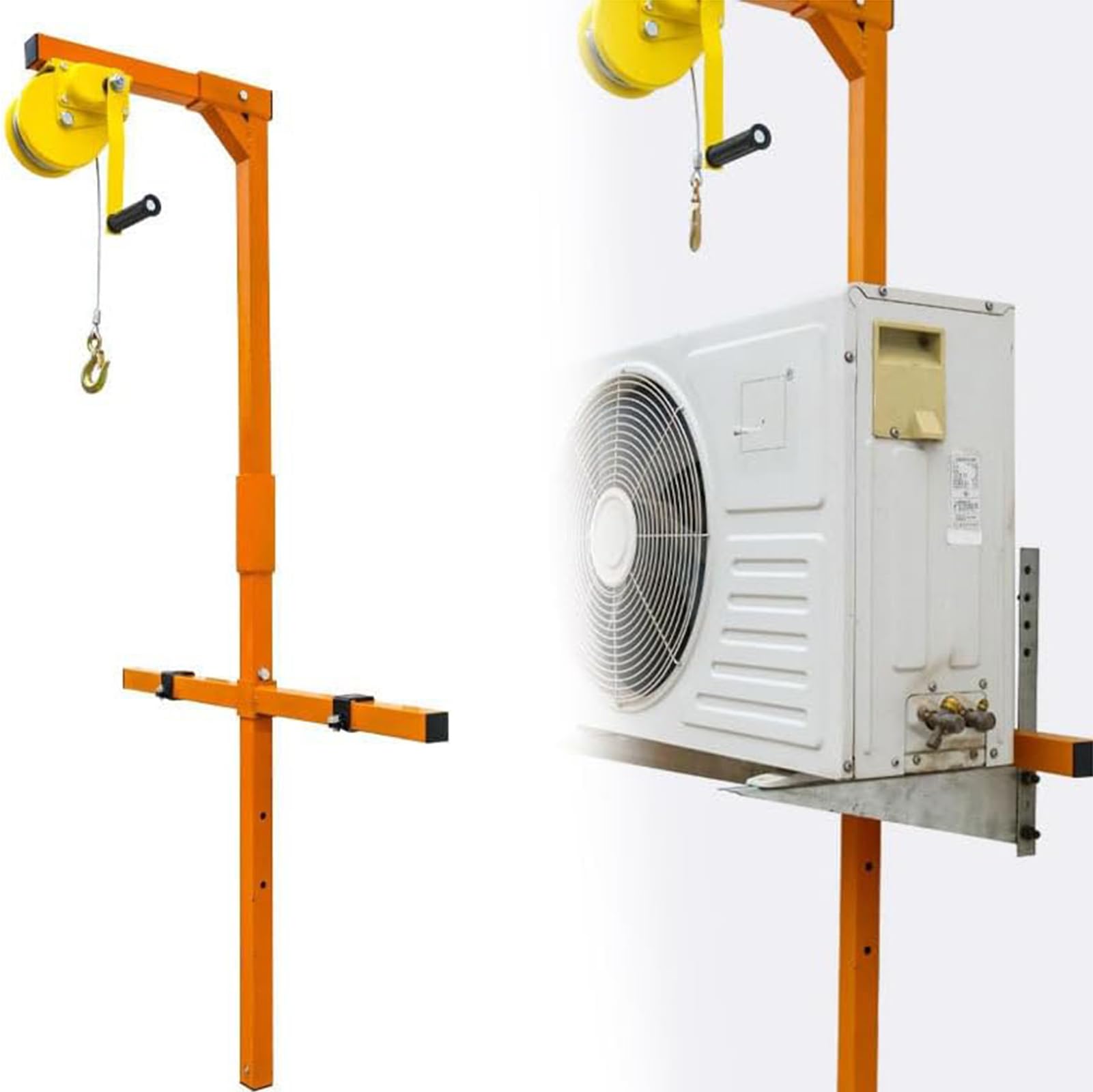 Mshgsku 150Kg 25M Heavy-Duty Air Conditioner Lifting Tool Kit With Hand Winch And Rope For Safe 150Kg Outdoor Installation