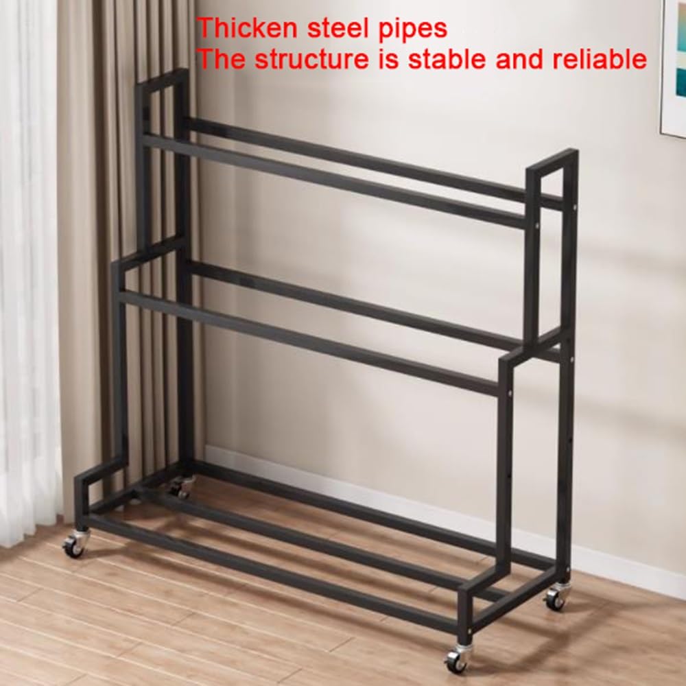 Portavasi in Legno A 3 Ripiani, Portavasi A Scala, Portavasi Indipendente,Black-80Cm