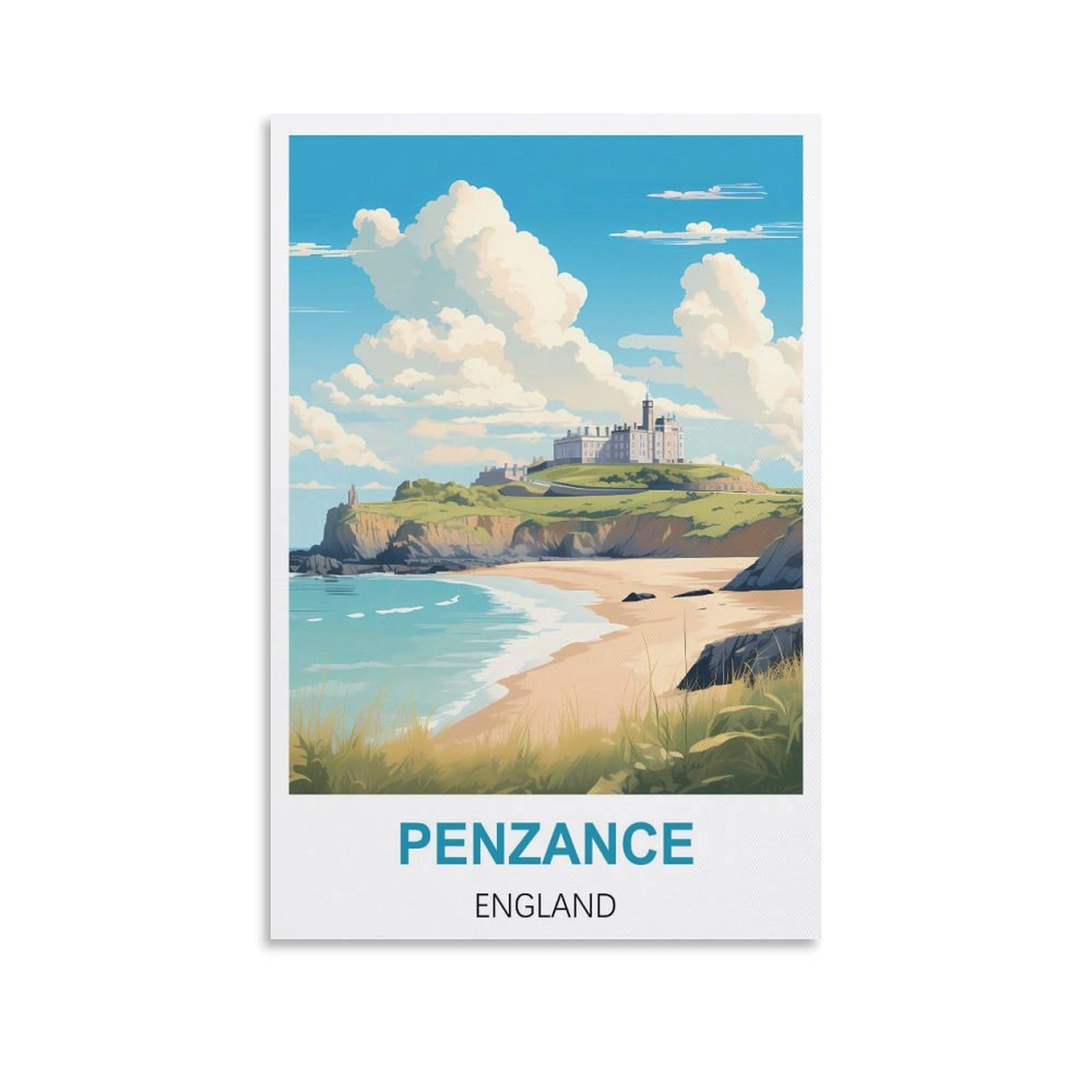 Vintage Metal Tin Signs Penzance Englands Wall Art Vintage Decor for Man Cave Garages Home Bedroom Retro Decor 30x40cm