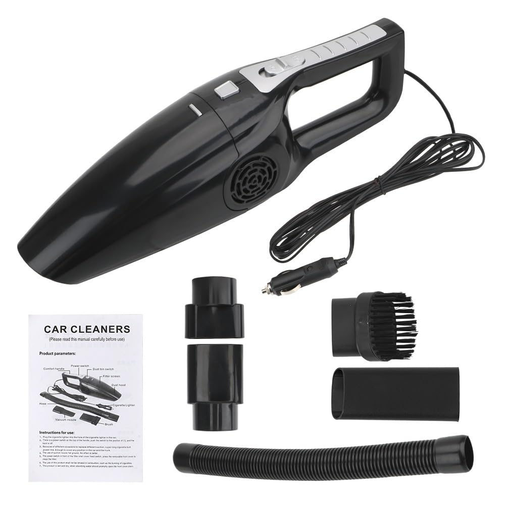 Aspirapolvere Portatile 12V 120W For Auto A Doppio Uso For Liquidi E Asciutti Pulizia Facile Veloce Vari Scenari(Black)