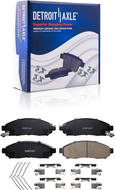 Pastilhas de freio dianteiras cerâmicas Detroit Axle P-1548 para Nissan LEAF, Chevrolet City Express, Nissan Frontier e NV200 – Kit com 2