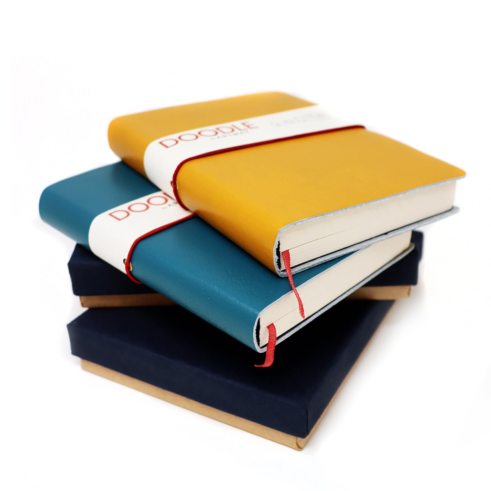 Artway Indigo Doodle - Teal Leather Sketchbook/Notebook - 175mm x 125mm - 164 Sides/82 Pages of 150gsm Cartridge Paper - Image 4