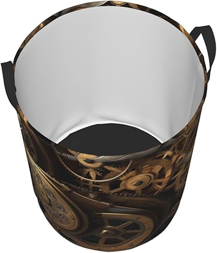 Miniatura 3 de Cool Steampunk Gears print Circular Hamper Waterproof Storage Bin Organizer Basket Laundry Hamper With Handles For Clothes Toys Medium