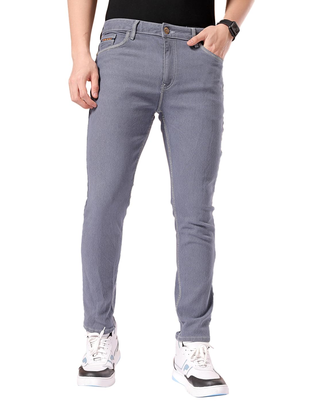 the indian garage co Men Slim Fit Solid Mid-Rise Stretchable Jeans-picture-40