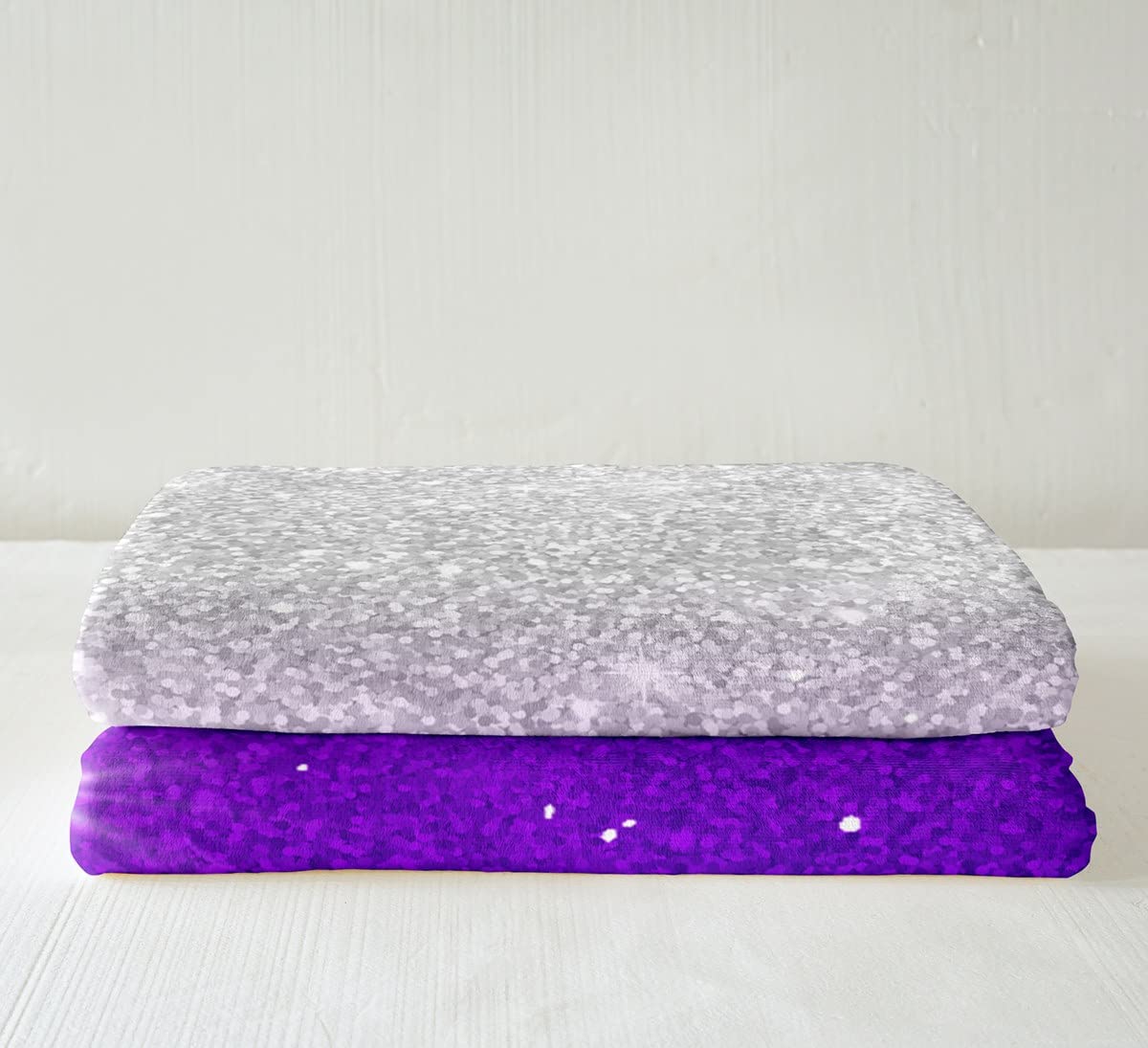 Coperta in flanella con unicorno sotto il cielo stellato rosa e viola