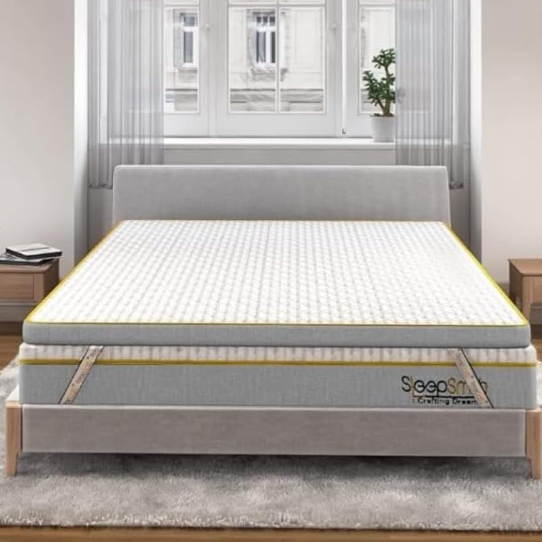 SleepSmith Orthopedic Mattress Topper - Single Bed 72"x36"x2" Inch, 2-in-1 Reversible Memory Foam & Graphite Infused Cloud Foam | Mattress Topper for Back Pain & Neck Pain Relief | 5 Year Warranty