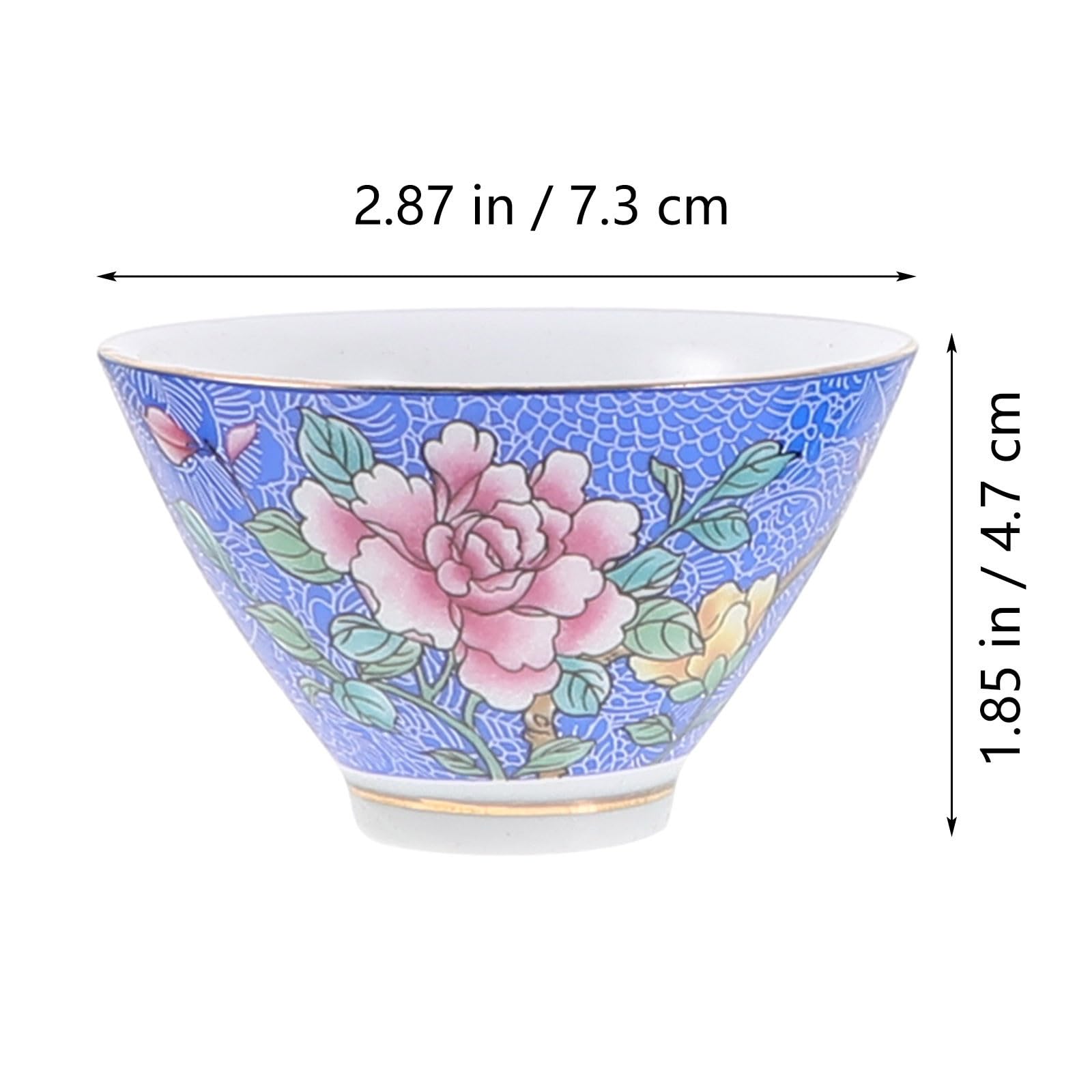 KICHOUSE Juego de 6 Tazas de Té de Cerámica Retro sin Asas Boca Redondeada para Fiesta de Té y Entretenimiento en Casa