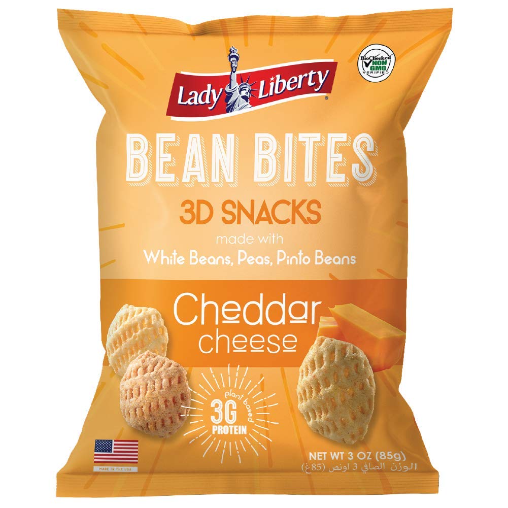 Lady Liberty Bean Bites, Cheddar Cheese, Non-GMO, Plant-Based Protein, 85 gm