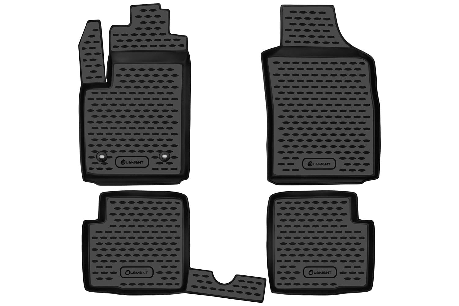 Element Custom-fit Premium Non-Slip Rubber Floor mats for VW Polo IV 4 Type 6Q/9N/9N3 - Year: 02-09, Black