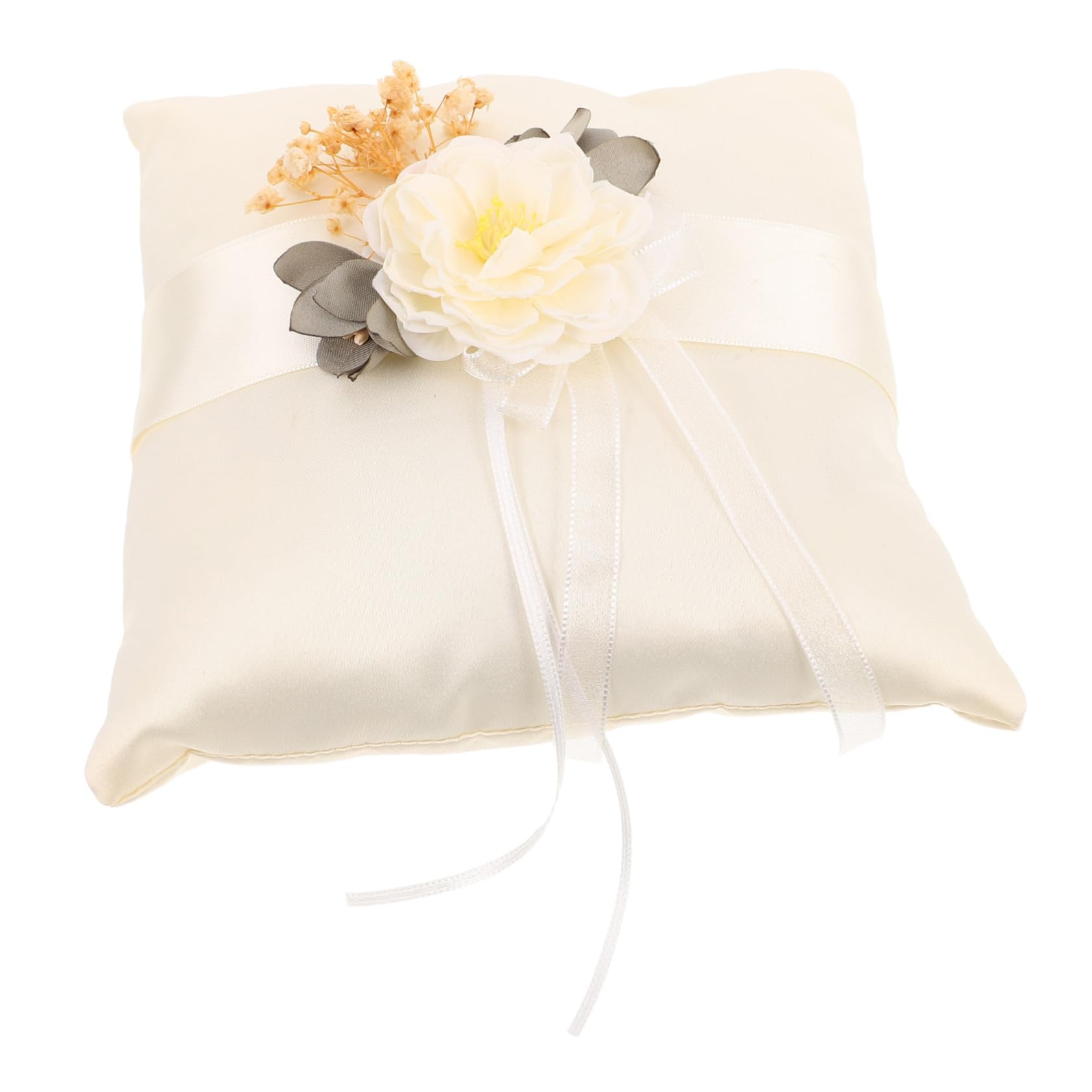 ULDIGI Elegant Lace Wedding Ring Pillow Multi Functional Ring Holder Cushion for Ceremonies Engagements and Photoshoots Soft Unique Design Wedding Accessory